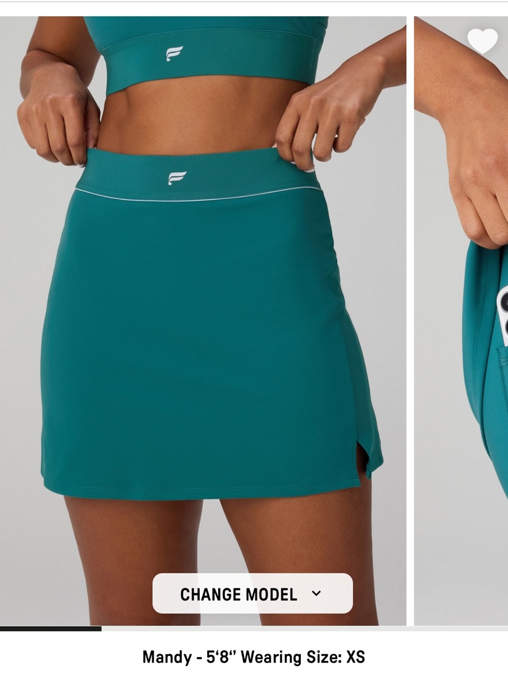 Fabletics Teal Athletic Skort with Built-in Short